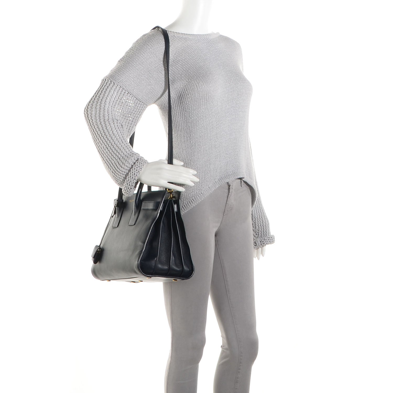 Saint Laurent Calfskin Small Sac De Jour Navy 2 of 8