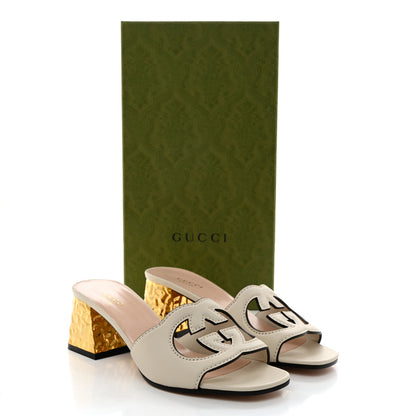 Gucci Cosmos Softy Calfskin Interlocking G Cut Out 55mm Slide Sandals 36.5 Mystic White 8 of 8