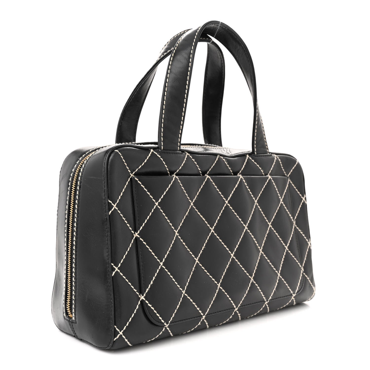 Chanel Calfskin Contrast Stitch Surpique Bowler Black 3 of 14