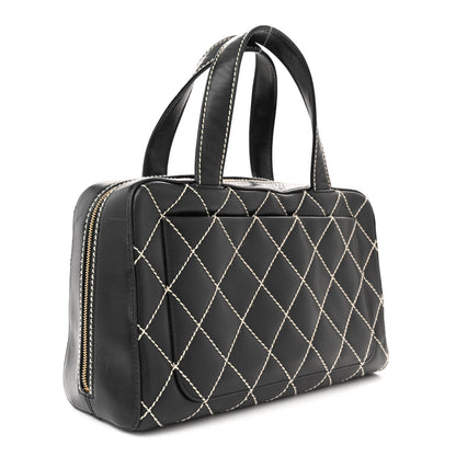 Chanel Calfskin Contrast Stitch Surpique Bowler Black 3 of 14