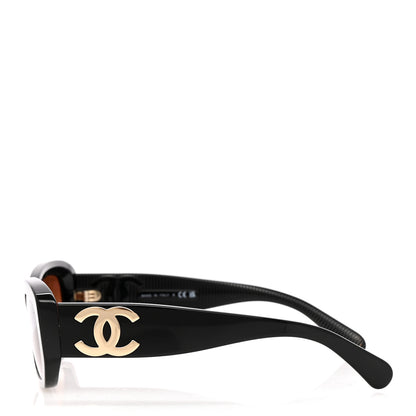 Chanel Acetate Rectangle Sunglasses 5493 Black Brown 3 of 8