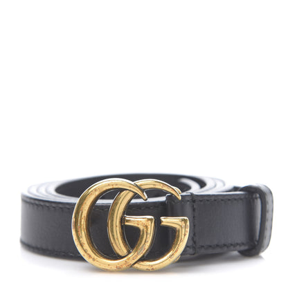 Gucci Calfskin Double G 20mm Belt 85 34 Black 1 of 5