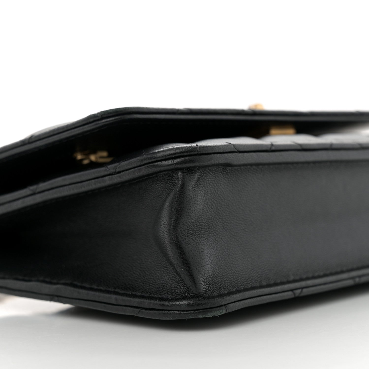 Chanel Lambskin Quilted Sweet Camellia Wallet On Chain WOC Black 9 of 11