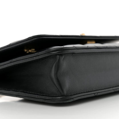 Chanel Lambskin Quilted Sweet Camellia Wallet On Chain WOC Black 9 of 11