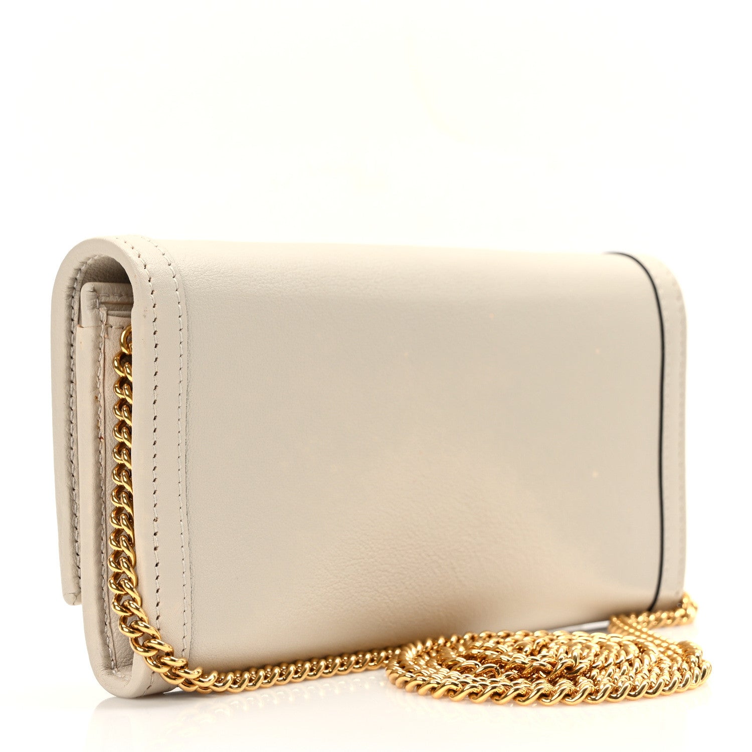 Gucci Wonka Grain Calfskin Diana Chain Wallet Mystic White 3 of 12