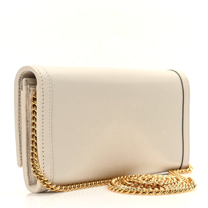 Gucci Wonka Grain Calfskin Diana Chain Wallet Mystic White 3 of 12