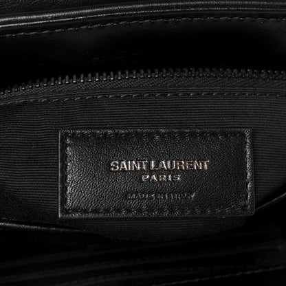 Saint Laurent Calfskin Y Quilted Monogram Monochrome Toy Loulou Crossbody Bag Black 7 of 12