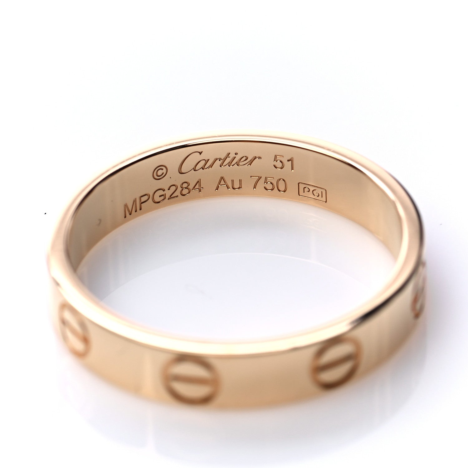 Cartier 18K Yellow Gold 3.5mm LOVE Wedding Band Ring 51 5.75 5 of 7