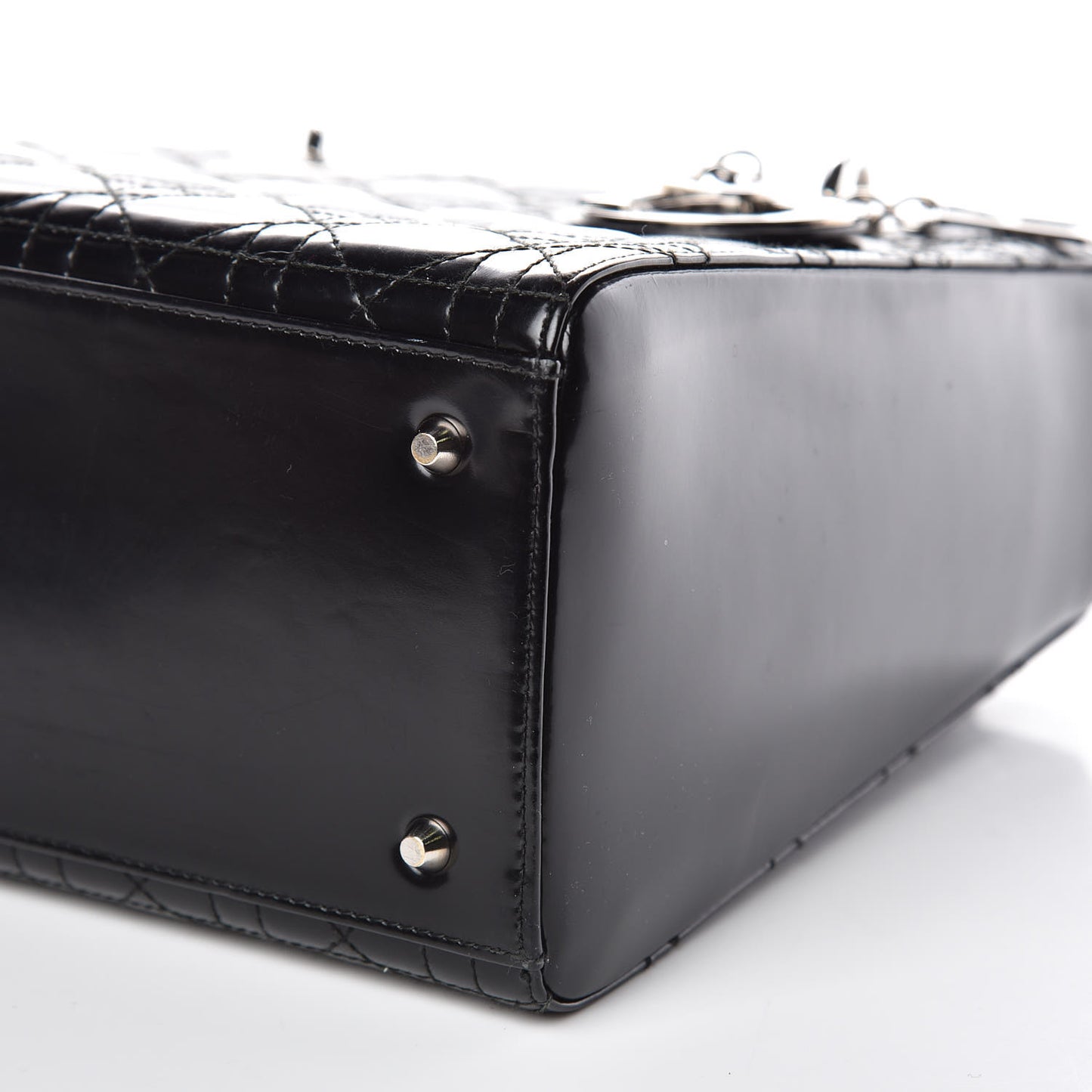 Patent Cannage Medium Lady Dior Black
