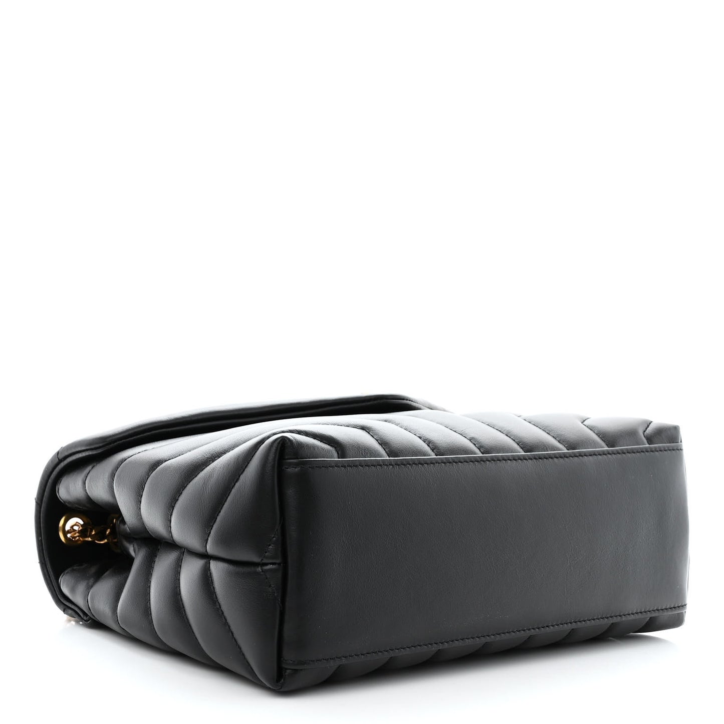 Calfskin Y Quilted Monogram Small Loulou Chain Satchel Black