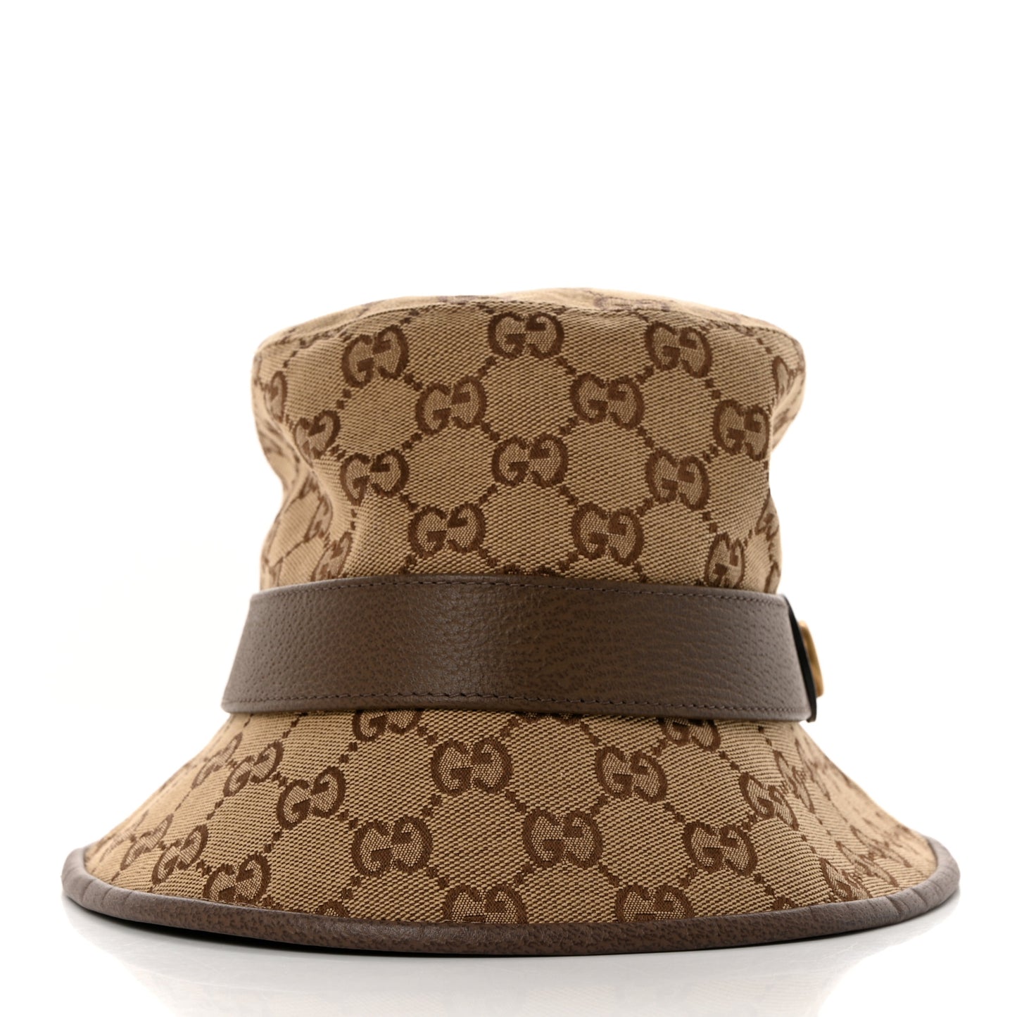Monogram Textured Dollar Calfskin GG Jago Bucket Hat S Cacao Beige