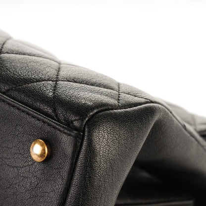 Chanel Shiny Sheepskin Quilted Large Trapezio Flap Black 10 of 11