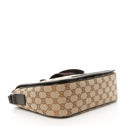 Gucci Monogram Flap Messenger Bag Beige Dark Brown 4 of 13