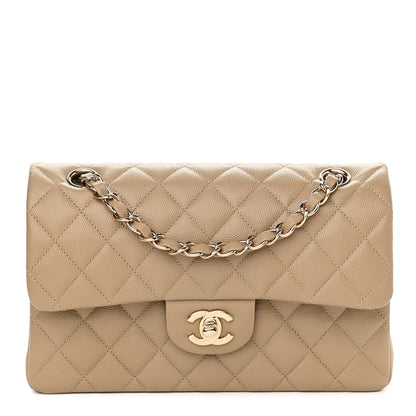 Chanel Caviar Quilted Small Double Flap Dark Beige 1 of 11