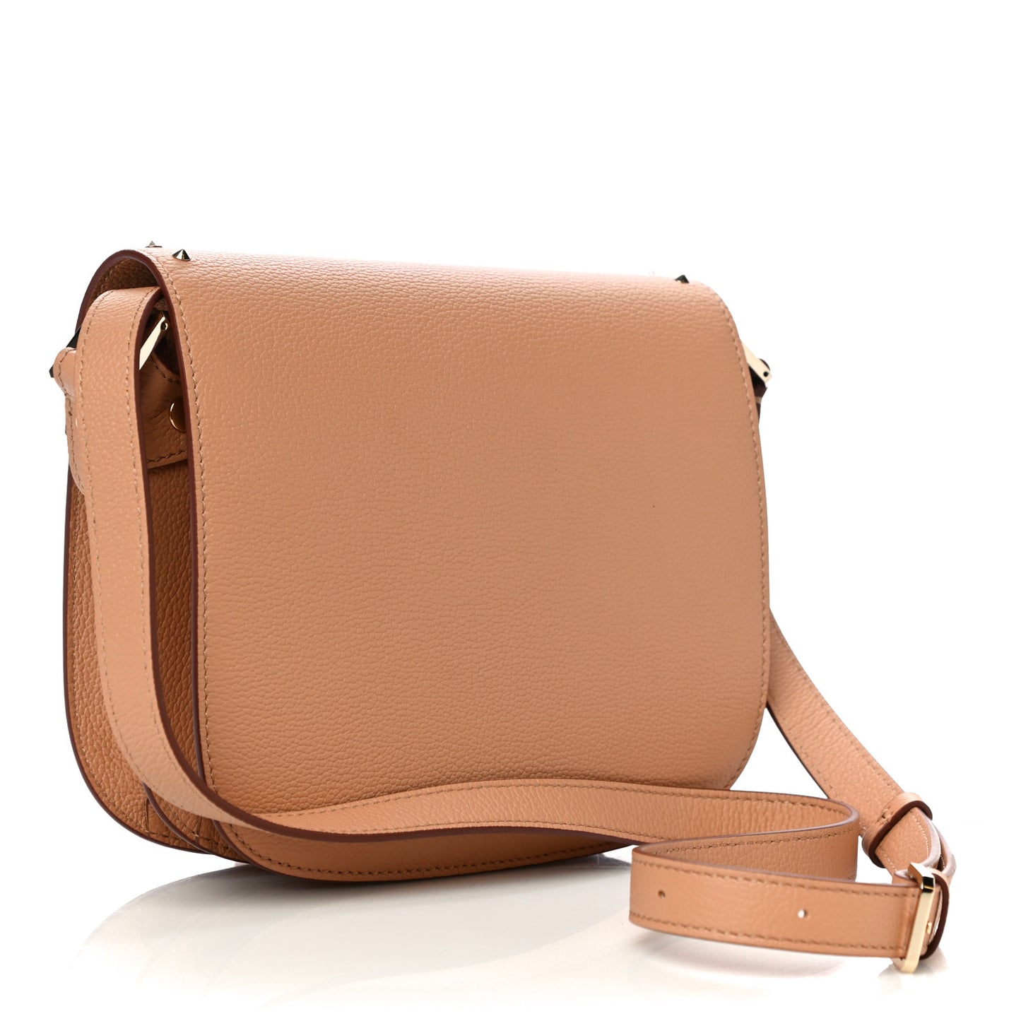 Calfskin Studded Patricia Crossbody Bag Biscuit