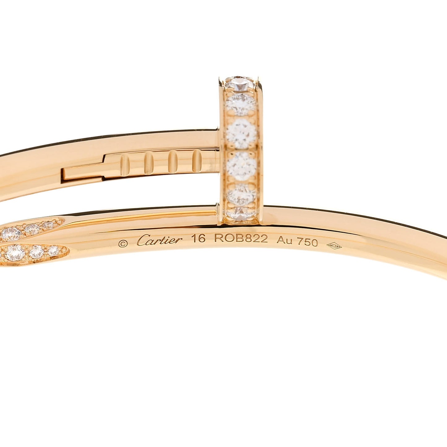 18K Yellow Gold Diamond Juste Un Clou Bracelet 16