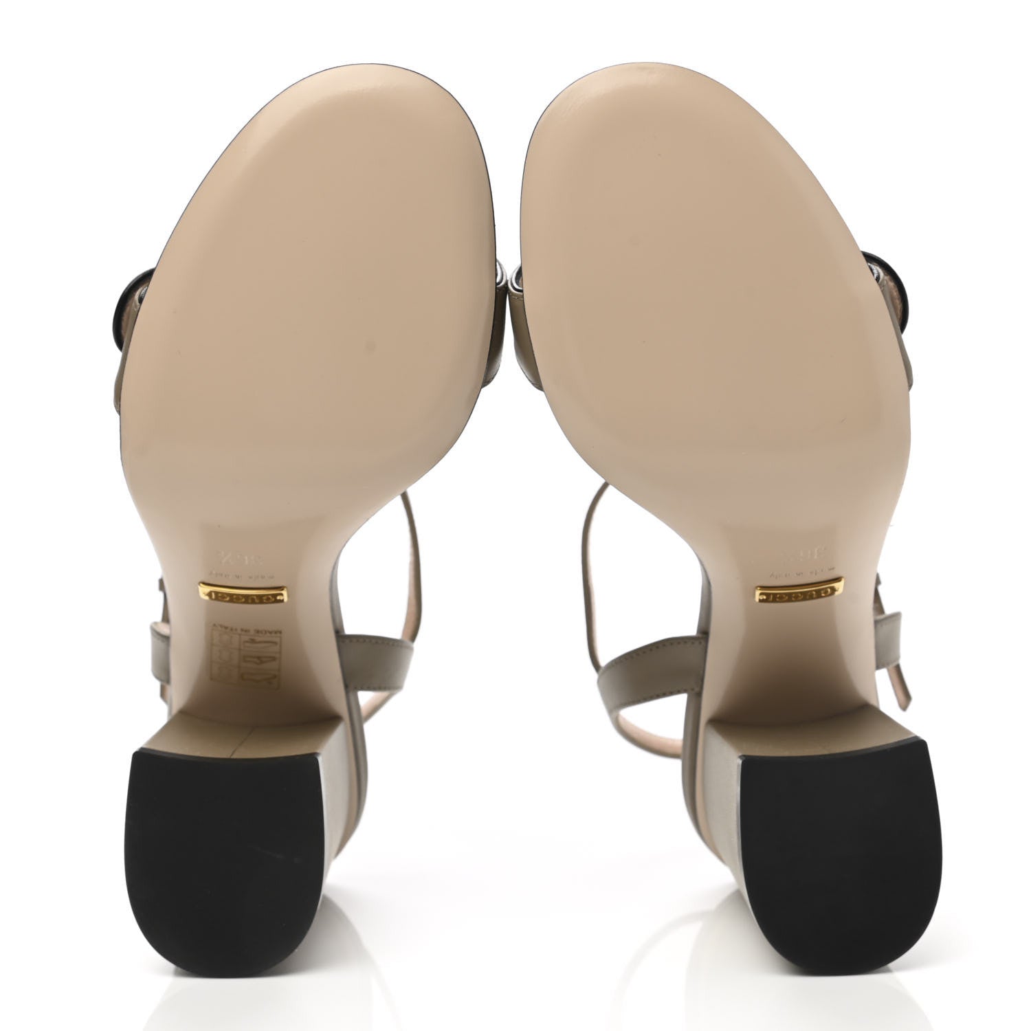 Gucci Lifford Calfskin GG Marmont Ankle Wrap 75mm Sandals 36.5 Mud 5 of 8