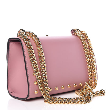Gucci Calfskin Studded Small Padlock Shoulder Bag Carmine Rose 3 of 9