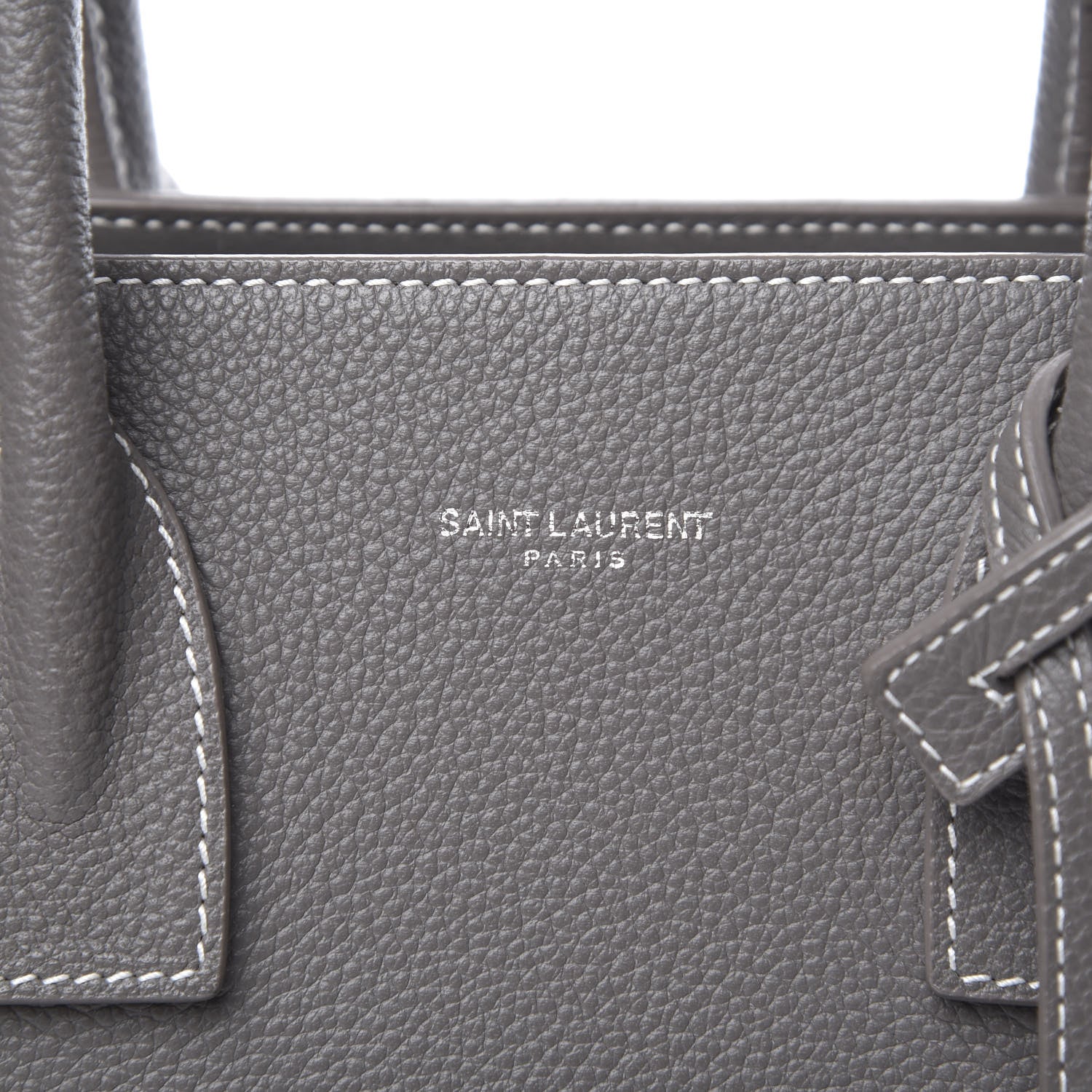 Saint Laurent Grained Calfskin Topstich Baby Sac De Jour Fog 8 of 13