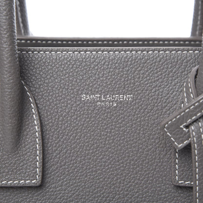 Saint Laurent Grained Calfskin Topstich Baby Sac De Jour Fog 8 of 13