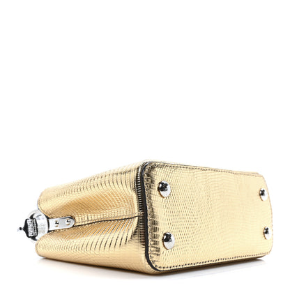Louis Vuitton Metallic Lizard Capucines Mini Silver Gold 4 of 10
