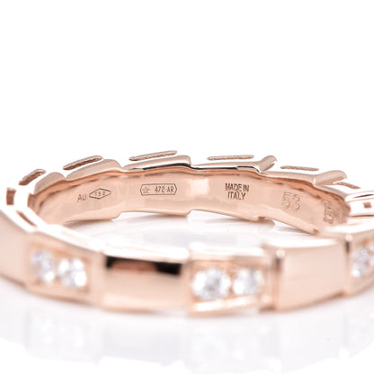 Bulgari 18K Rose Gold Diamond Serpenti Band Ring 53 6.5 5 of 5