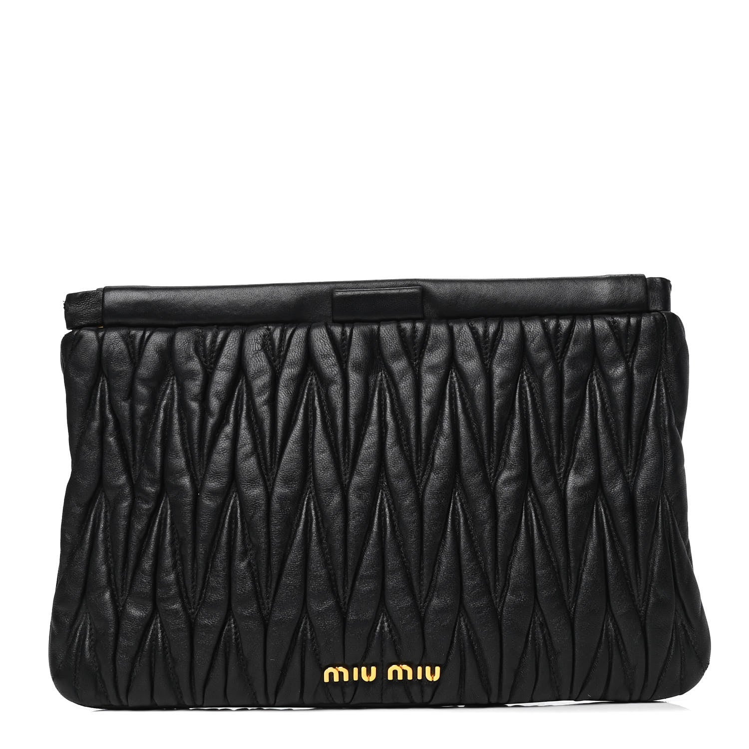 Miu Miu Nappa Matelasse Clutch Black 1 of 5