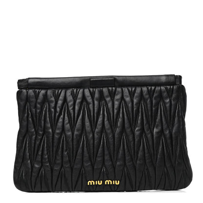 Miu Miu Nappa Matelasse Clutch Black 1 of 5