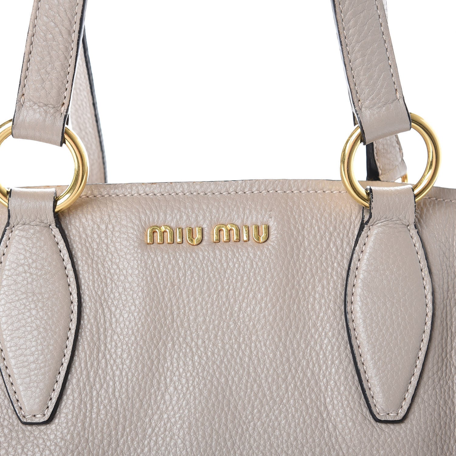 Miu Miu Vitello Daino Tote Pomice 10 of 10