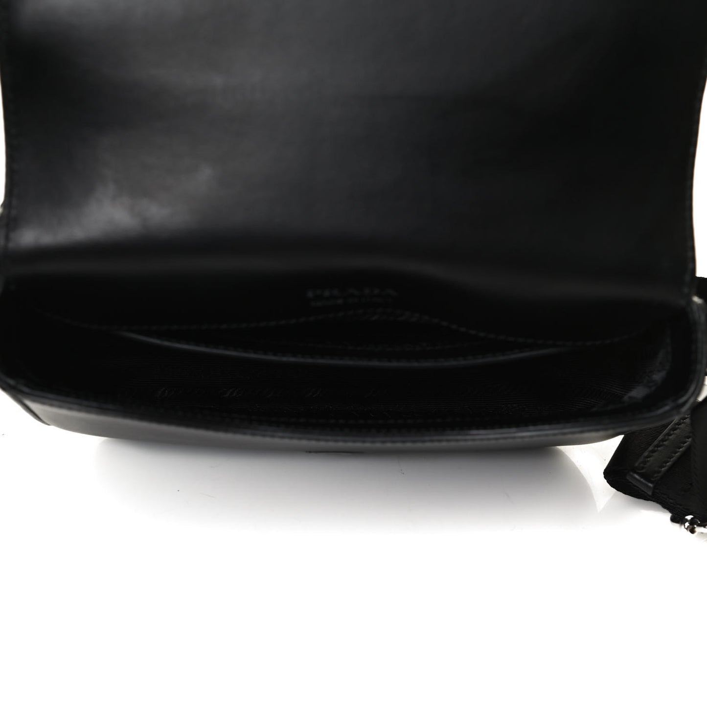 Nylon Calfskin Identity Shoulder Bag Black