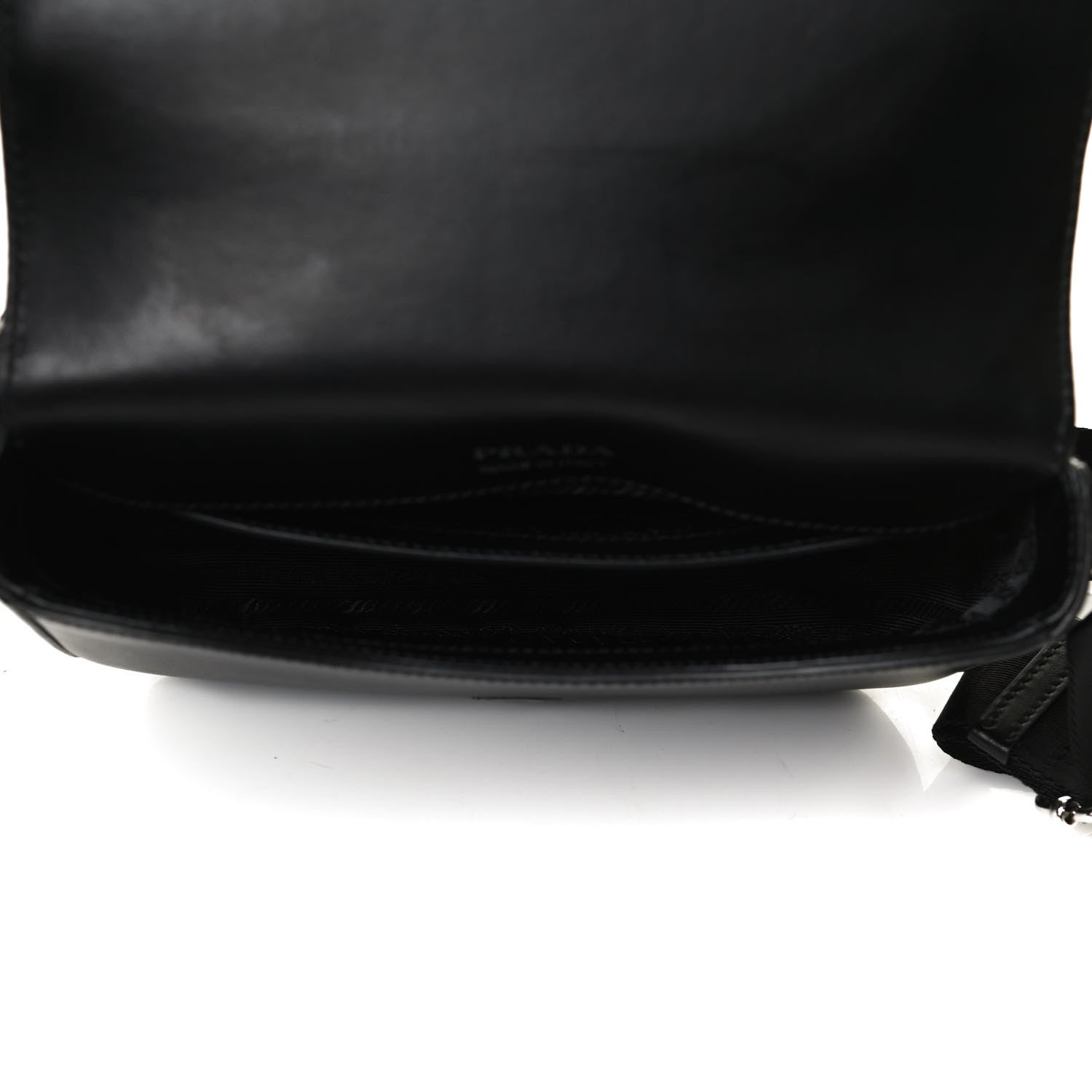 Prada Nylon Calfskin Identity Shoulder Bag Black 6 of 14