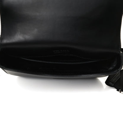 Prada Nylon Calfskin Identity Shoulder Bag Black 6 of 14