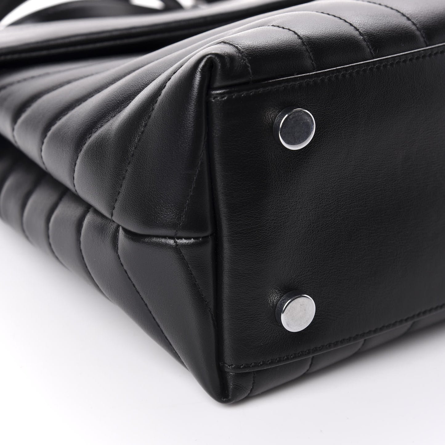 Calfskin Y Quilted Monogram Medium Loulou Satchel Black