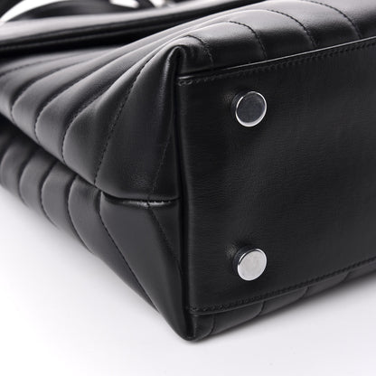 Saint Laurent Calfskin Y Quilted Monogram Medium Loulou Satchel Black 5 of 10