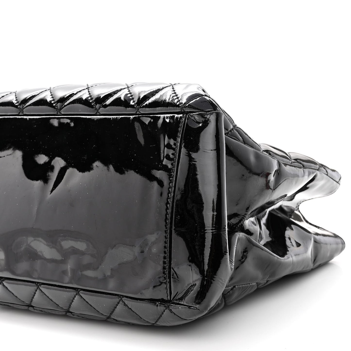 Patent Quilted Grand Shopping Tote GST Black