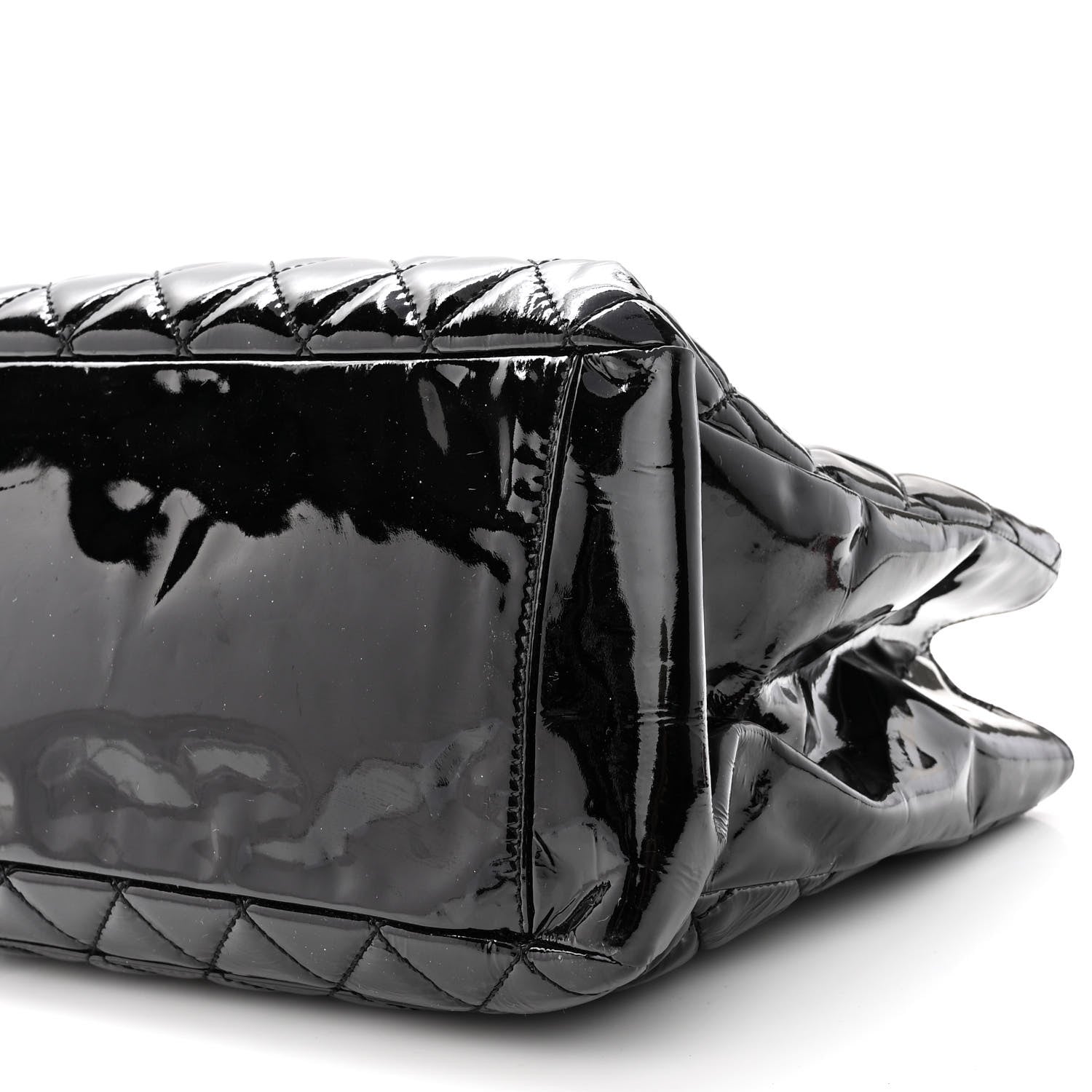 Chanel Patent Quilted Grand Shopping Tote GST Black 11 of 11