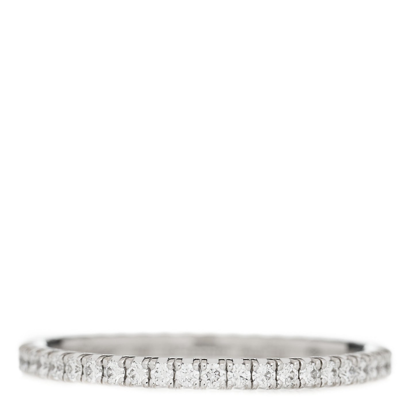 18K White Gold Diamond 1.5mm Etincelle de Cartier Wedding Band Ring 48 4.5