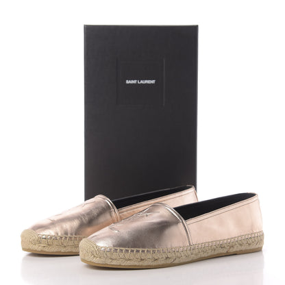 Saint Laurent Metallic Lambskin Monogram Espadrilles 39.5 Blush 11 of 11