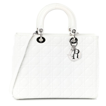Christian Dior Lambskin Cannage Large Lady Dior White 1 of 9