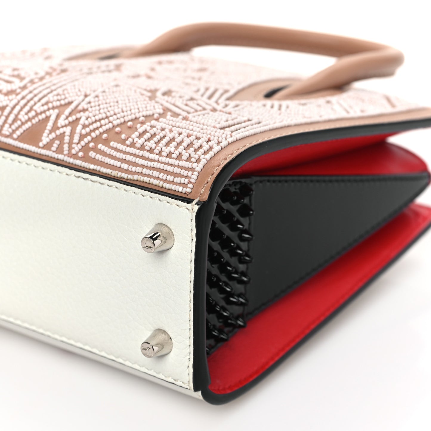 Calfskin Beaded Africamana Nano Paloma Nude