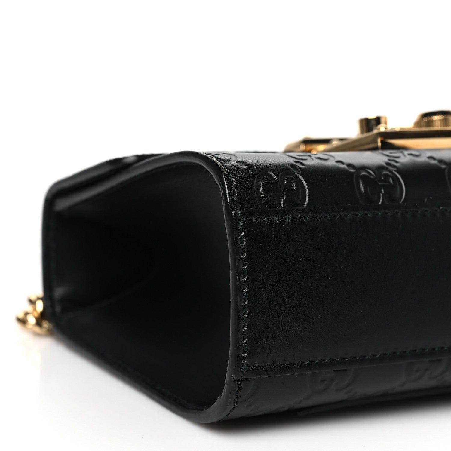 Gucci Guccissima Small Padlock Shoulder Bag Black 9 of 10