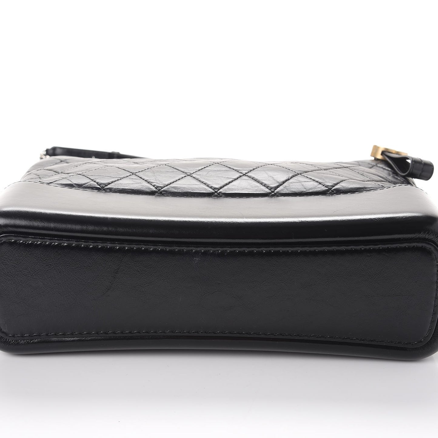 Aged Calfskin Quilted Large Gabrielle Hobo Black