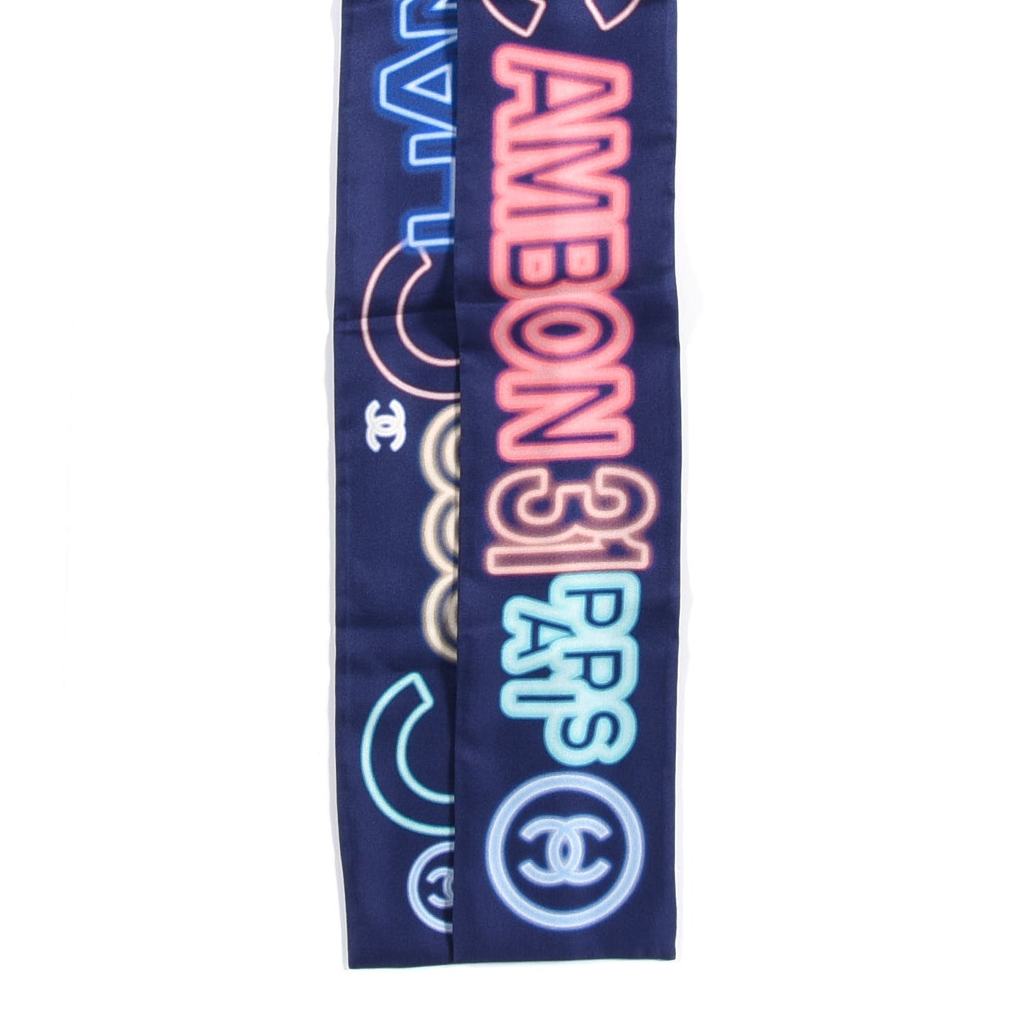 Silk Neon CC Bandeau Scarf Blue Multicolor