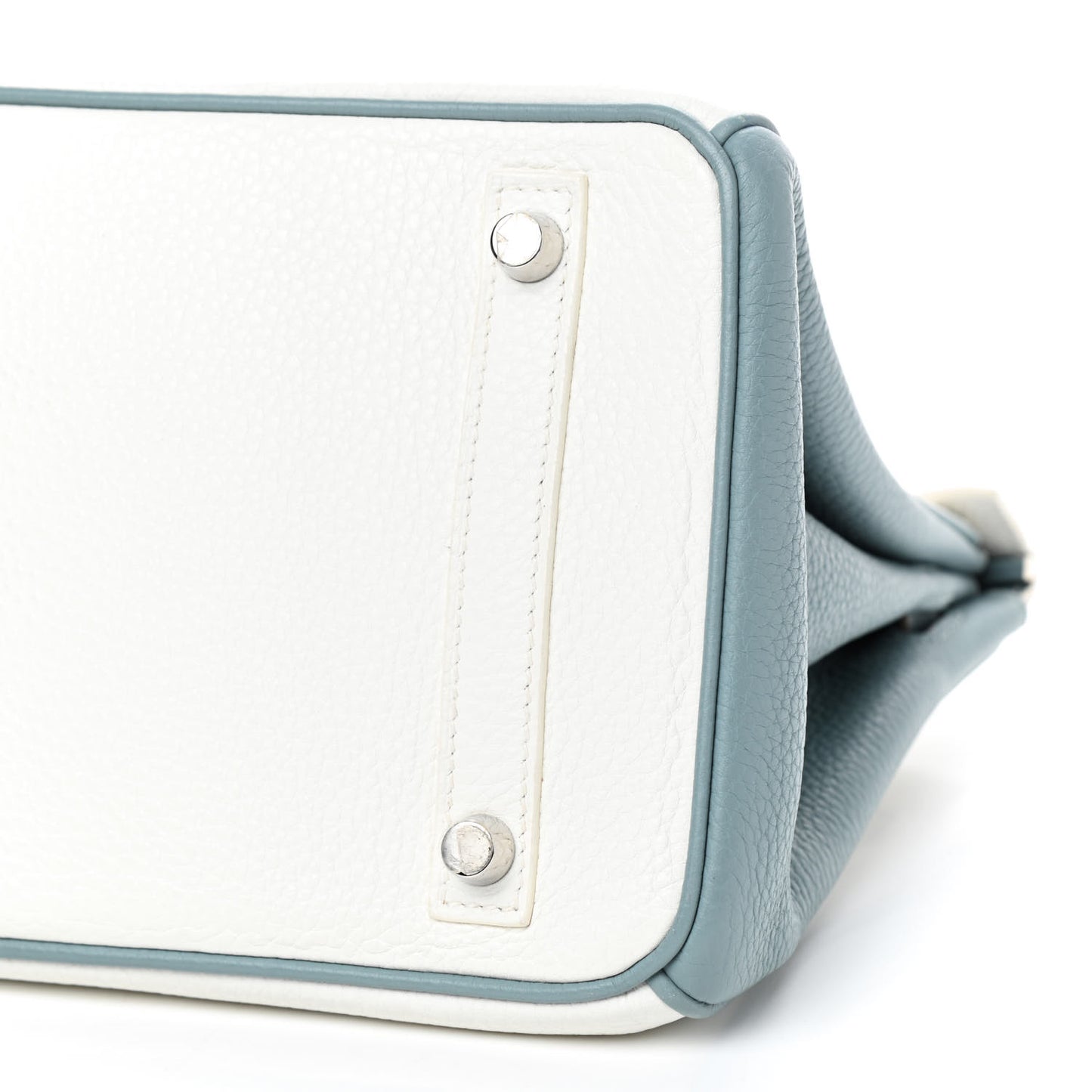 Togo Bi-Color Horseshoe Birkin 30 White Ciel