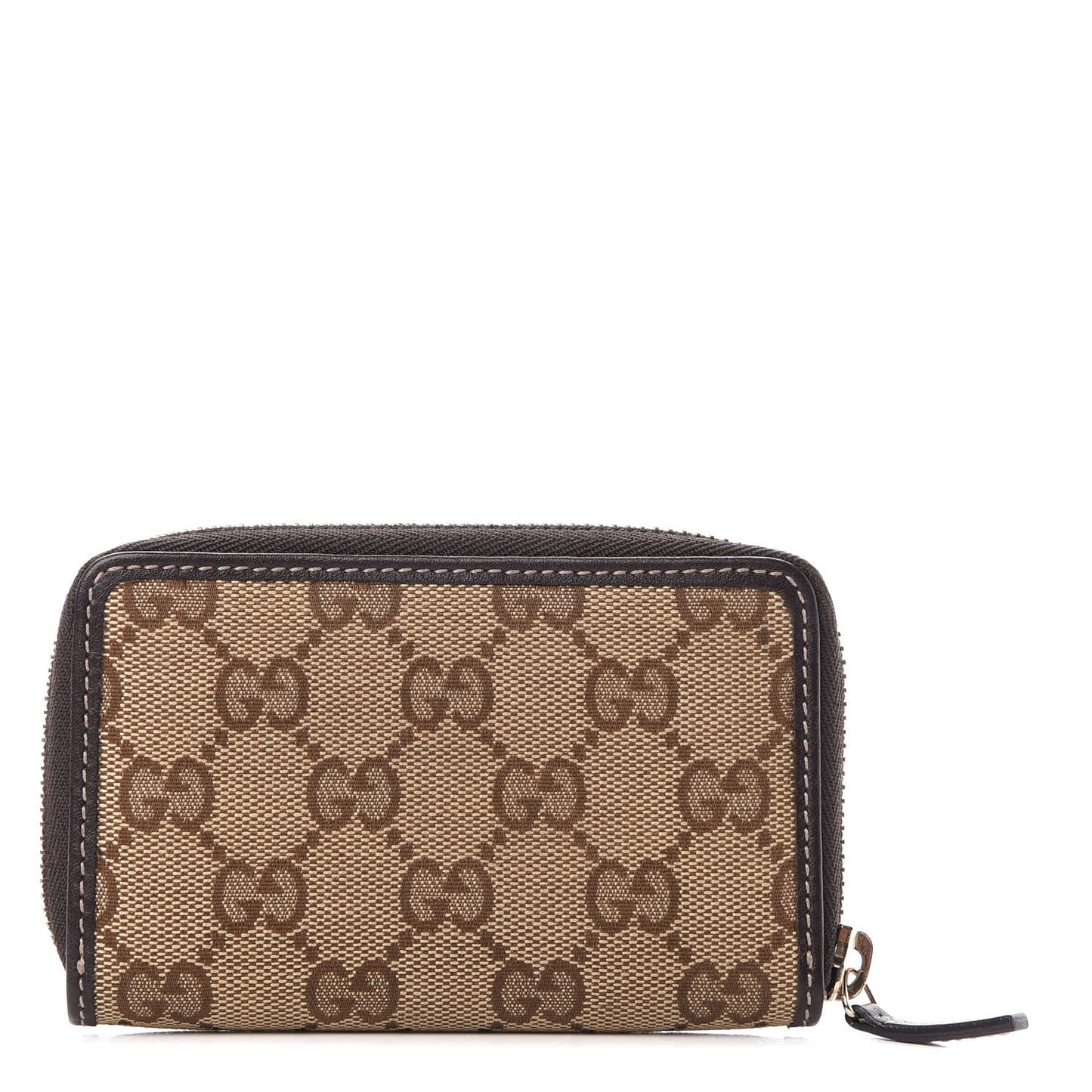 Monogram Zip Around Card Case Brown