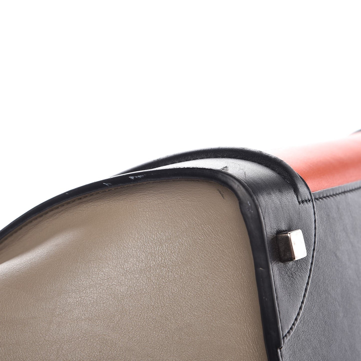 Smooth Calfskin Mini Tri-Color Luggage Bright Orange