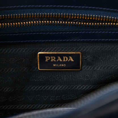 Prada Saffiano Vernice Mini Galleria Double Zip Tote Baltico 10 of 17