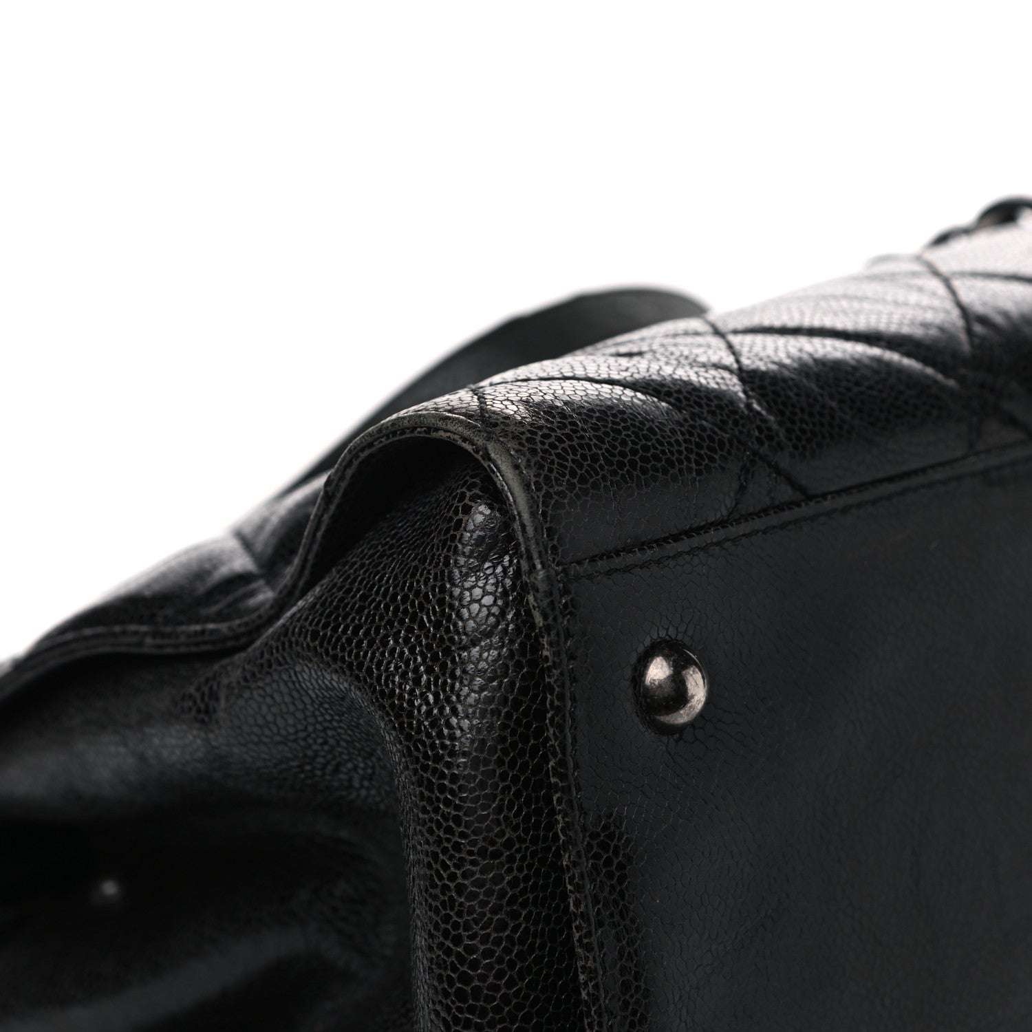 Chanel Crumpled Grained Calfskin Quilted CC Crave Tote Black 12 of 22