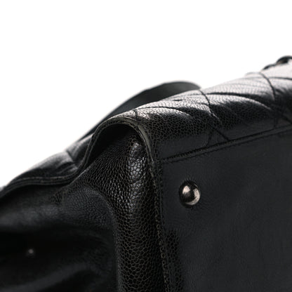 Chanel Crumpled Grained Calfskin Quilted CC Crave Tote Black 12 of 22