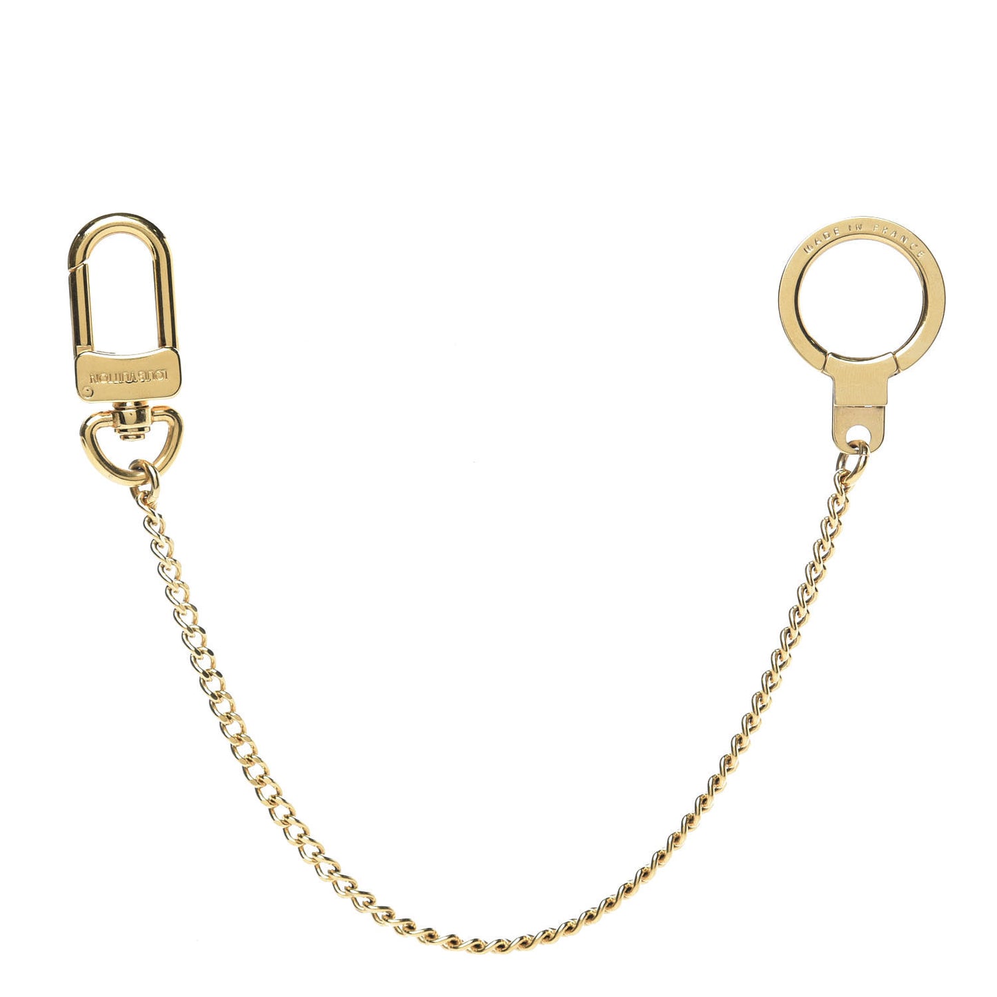 Metal Pochette Extender Key Ring Chain Gold